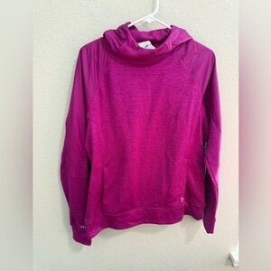 Under Armour Hoodie Womens Size L Storm Bright Pink Stretch Tech Active